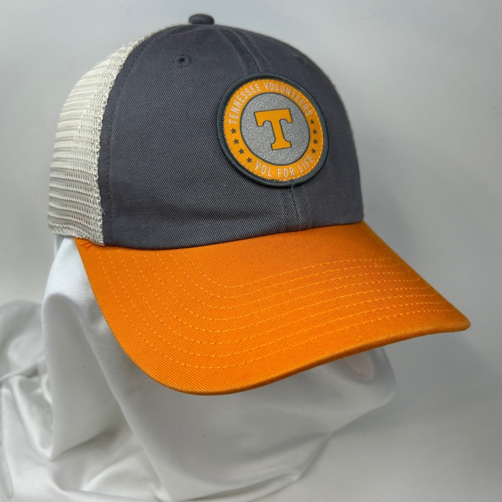 TENNESSEE VOLUNTEERS Vol for Life Trucker Baseball Hat Orange Grey Snapback